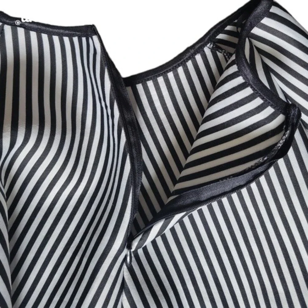 LOVE CULTURE BLACK & WHITE STRIPE A-LINE SKIRT - S